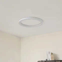 Lámpara LED de techo Lucande Neor, blanca, Ø 60 cm, CCT, atenuable