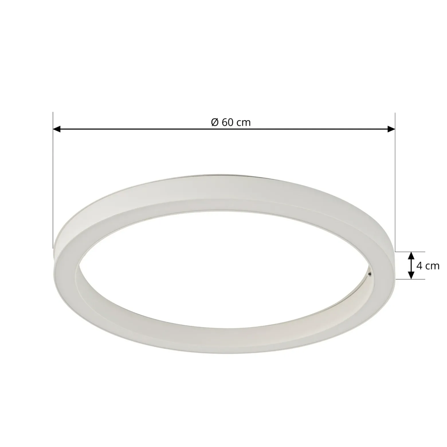 Lámpara LED de techo Lucande Neor, blanca, Ø 60 cm, CCT, atenuable