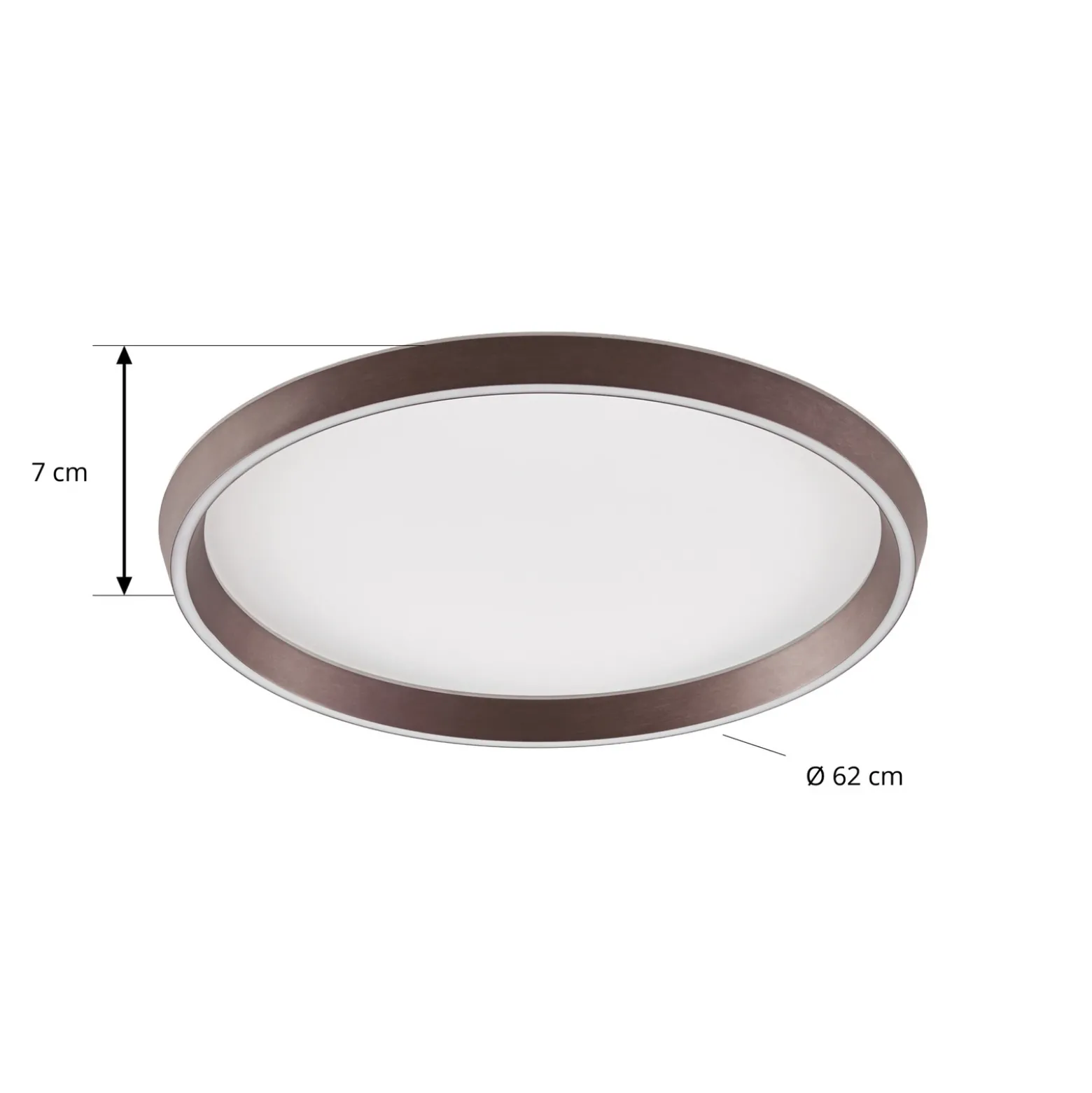Lámpara LED de techo Lucande Rylan, marrón, Ø 62 cm, atenuable, CCT