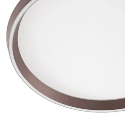Lámpara LED de techo Lucande Rylan, marrón, Ø 62 cm, atenuable, CCT