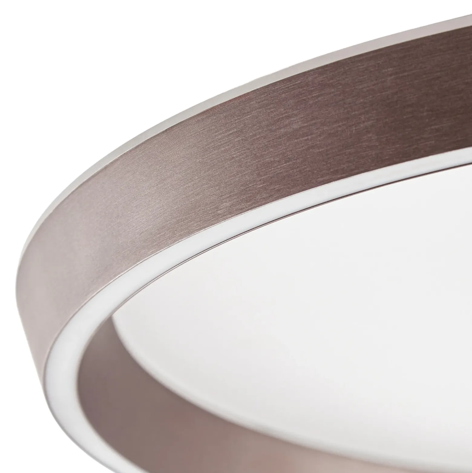 Lámpara LED de techo Lucande Rylan, marrón, Ø 62 cm, atenuable, CCT