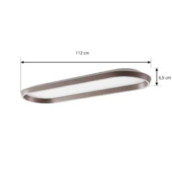 Lámpara LED de techo Lucande Rylan, 112 cm, marrón, atenuable, CCT