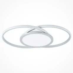 Lámpara LED de techo Lucande Senne, 63 cm, plata, aluminio