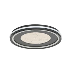 Lámpara LED de techo Lucande Tillian, negro/dorado, 50 cm, atenuable