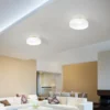 Lámpara LED de techo Lunar, blanca, cristal, Ø 42 cm, CCT, atenuable