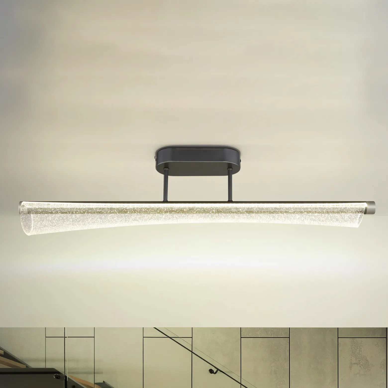 Lámpara LED de techo Malinda, transparente/antracita, 81 cm de largo, CCT