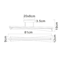 Lámpara LED de techo Malinda, transparente/antracita, 81 cm de largo, CCT