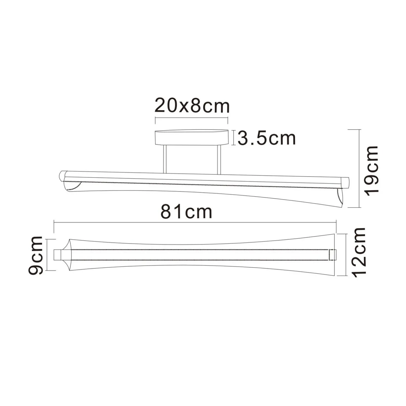 Lámpara LED de techo Malinda, transparente/antracita, 81 cm de largo, CCT