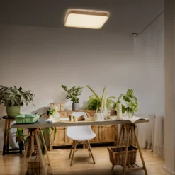 Lámpara LED de techo ORBIS ALICIA de OSRAM, 29 x 29 cm, madera, ClickDim