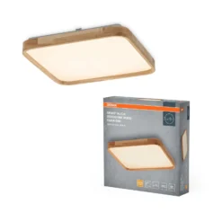 Lámpara LED de techo ORBIS ALICIA de OSRAM, 29 x 29 cm, madera, ClickDim