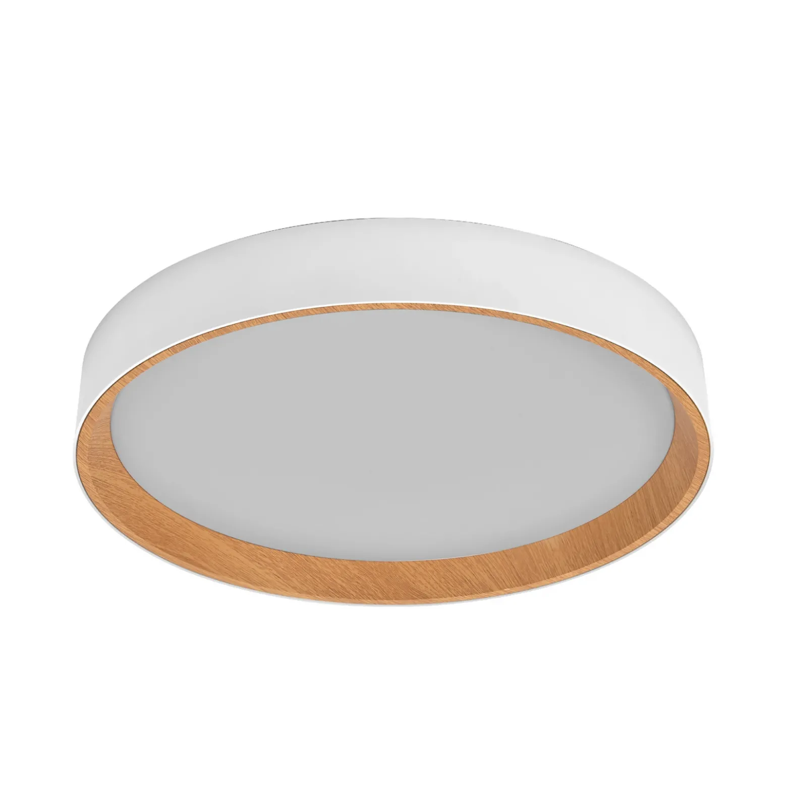 Lámpara LED de techo ORBIS LARIOS de OSRAM, blanco/madera, Ø 49 cm, atenuable