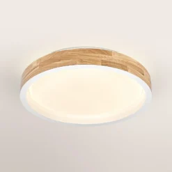 Lámpara LED de techo ORBIS MARIANO de OSRAM, madera/blanco, Ø 41 cm, atenuable