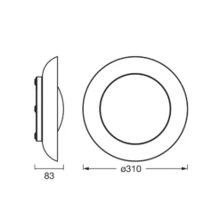 Lámpara LED de techo ORBIS PLATE de OSRAM, verde, Ø 31 cm, clickdim