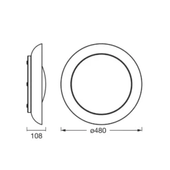 Lámpara LED de techo ORBIS PLATE de OSRAM, color rosado, Ø 48 cm, clickdim