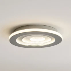 Lámpara LED de techo ORBIS SPIRAL de OSRAM, Ø 37 cm, gris, clickdim