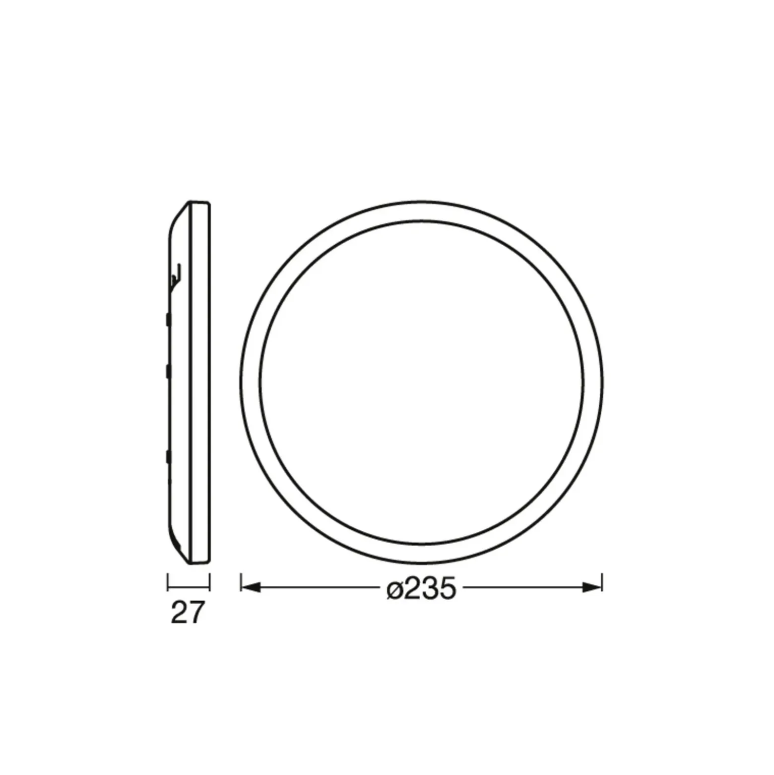 Lámpara LED de techo ORBIS ULTRA SLIM de OSRAM, negra, Ø 24 cm atenuable