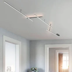 Lámpara LED de techo orientable Indira, atenuable, níquel