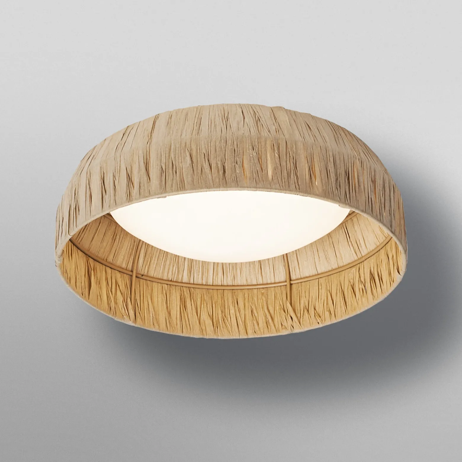 Lámpara LED de techo OSRAM Decor Bamboo Paper, Ø 30 cm, bambú