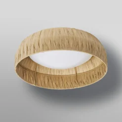 Lámpara LED de techo OSRAM Decor Bamboo Paper, Ø 30 cm, bambú