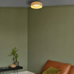 Lámpara LED de techo OSRAM Decor Bamboo Paper, Ø 30 cm, bambú