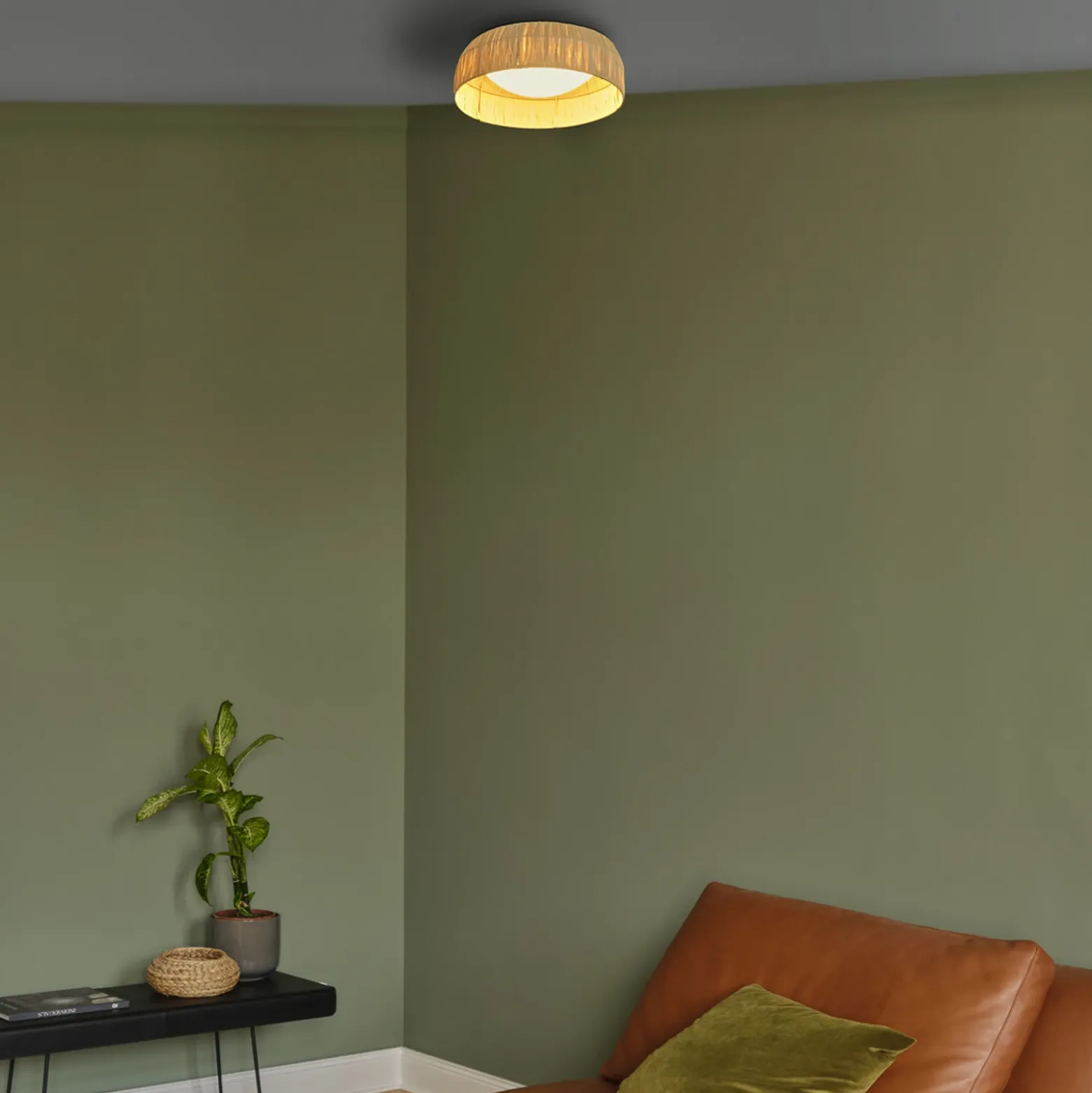 Lámpara LED de techo OSRAM Decor Bamboo Paper, Ø 30 cm, bambú