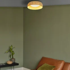 Lámpara LED de techo OSRAM Decor Bamboo Paper, Ø 50 cm, bambú