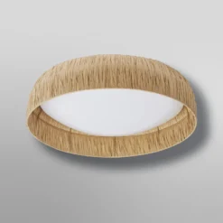 Lámpara LED de techo OSRAM Decor Bamboo Paper, Ø 50 cm, bambú