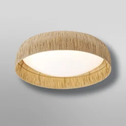 Lámpara LED de techo OSRAM Decor Bamboo Paper, Ø 50 cm, bambú