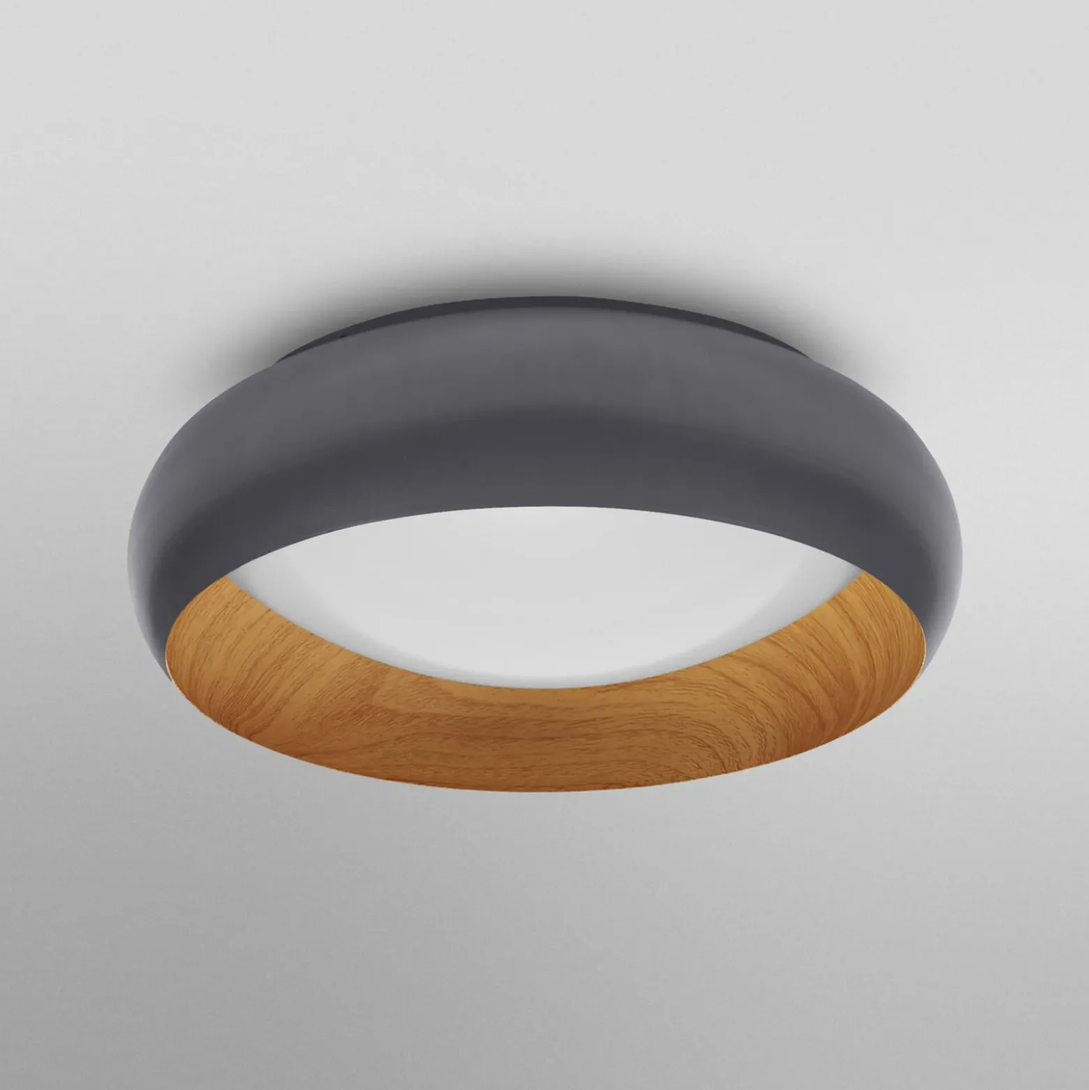 Lámpara LED de techo OSRAM ORBIS LIVIA, Ø 30 cm, gris, metal atenuable