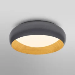 Lámpara LED de techo OSRAM ORBIS LIVIA, Ø 30 cm, gris, metal atenuable