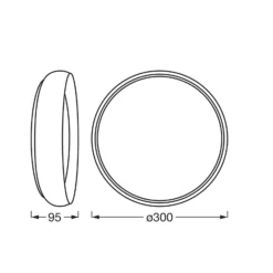 Lámpara LED de techo OSRAM ORBIS LIVIA, Ø 30 cm, gris, metal atenuable