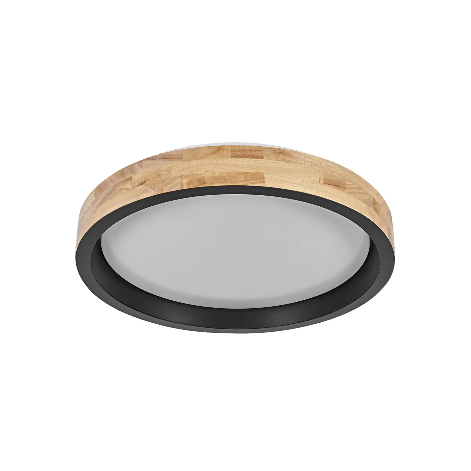 Lámpara LED de techo OSRAM ORBIS MARIANO, madera/negro, Ø 41 cm, atenuable
