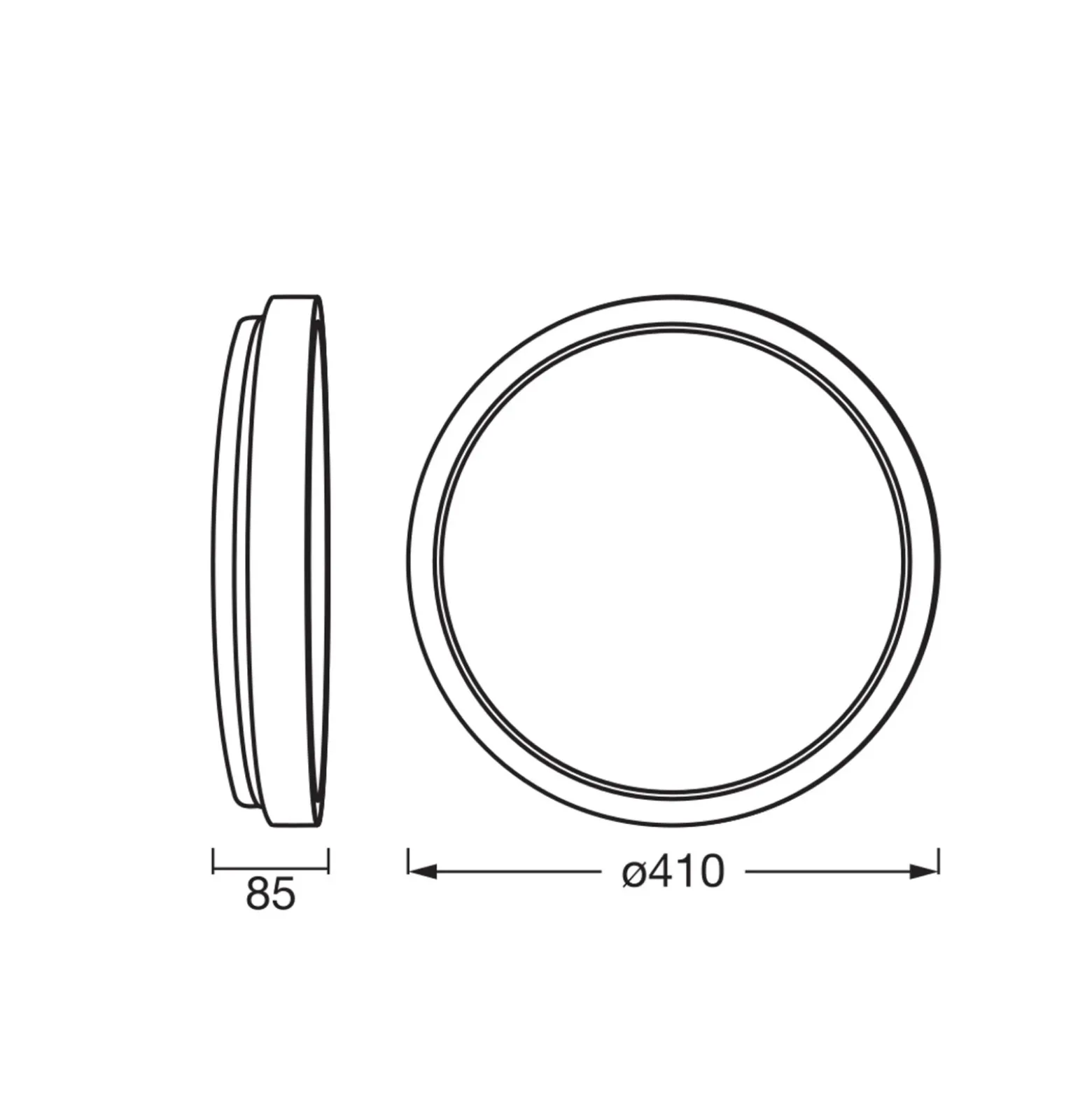Lámpara LED de techo OSRAM ORBIS MARIANO, madera/negro, Ø 41 cm, atenuable