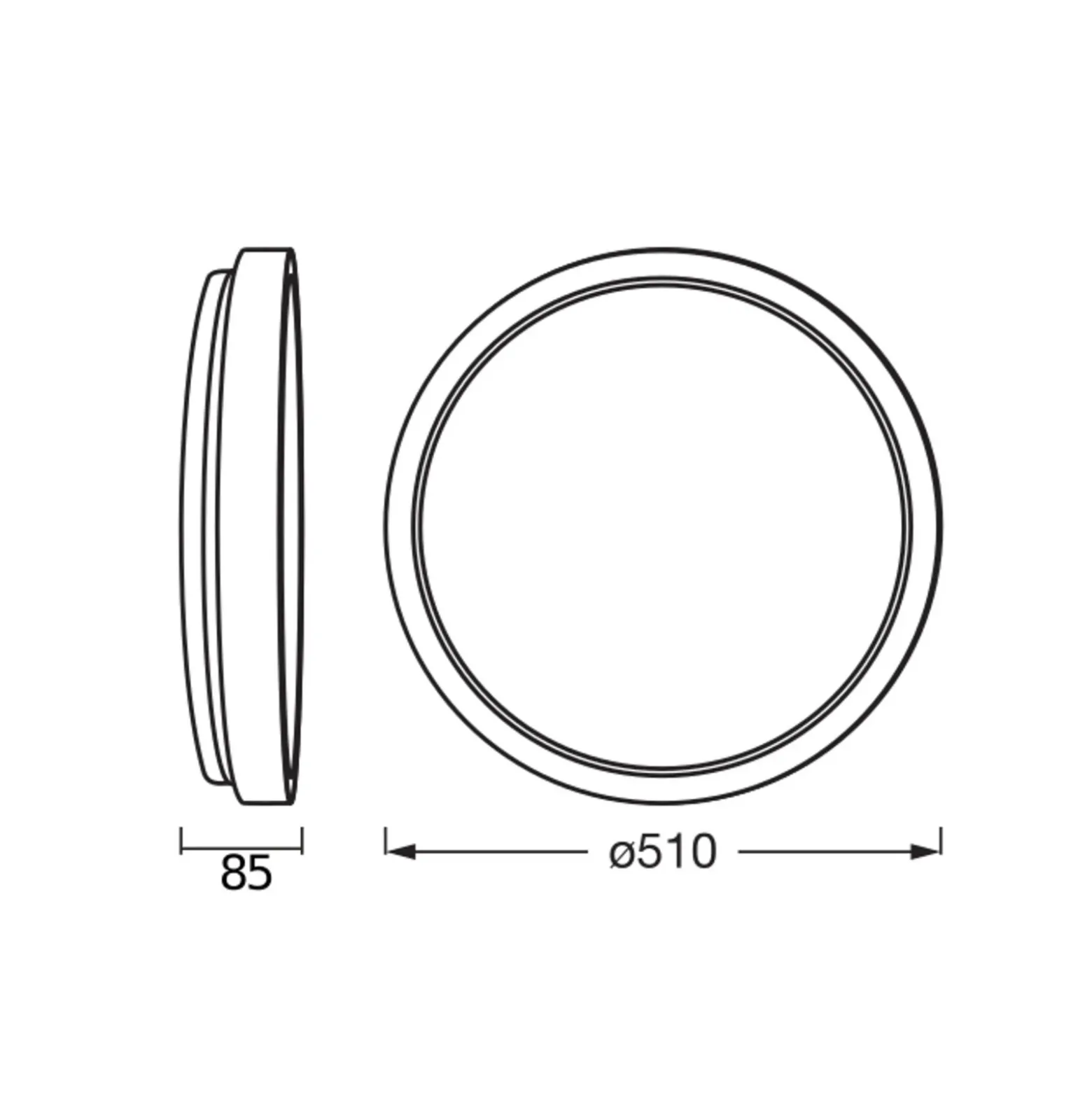 Lámpara LED de techo OSRAM ORBIS MARIANO, madera/negro, Ø 51 cm, atenuable