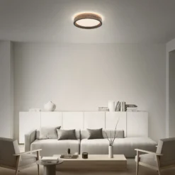 Lámpara LED de techo OSRAM ORBIS MARIANO, madera/negro, Ø 51 cm, atenuable