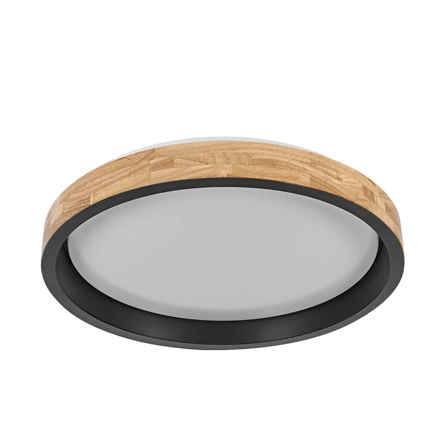 Lámpara LED de techo OSRAM ORBIS MARIANO, madera/negro, Ø 51 cm, atenuable