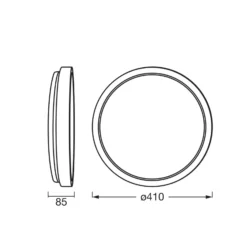 Lámpara LED de techo OSRAM ORBIS MARIANO, madera/negro, Ø 41 cm, atenuable