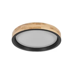 Lámpara LED de techo OSRAM ORBIS MARIANO, madera/negro, Ø 41 cm, atenuable