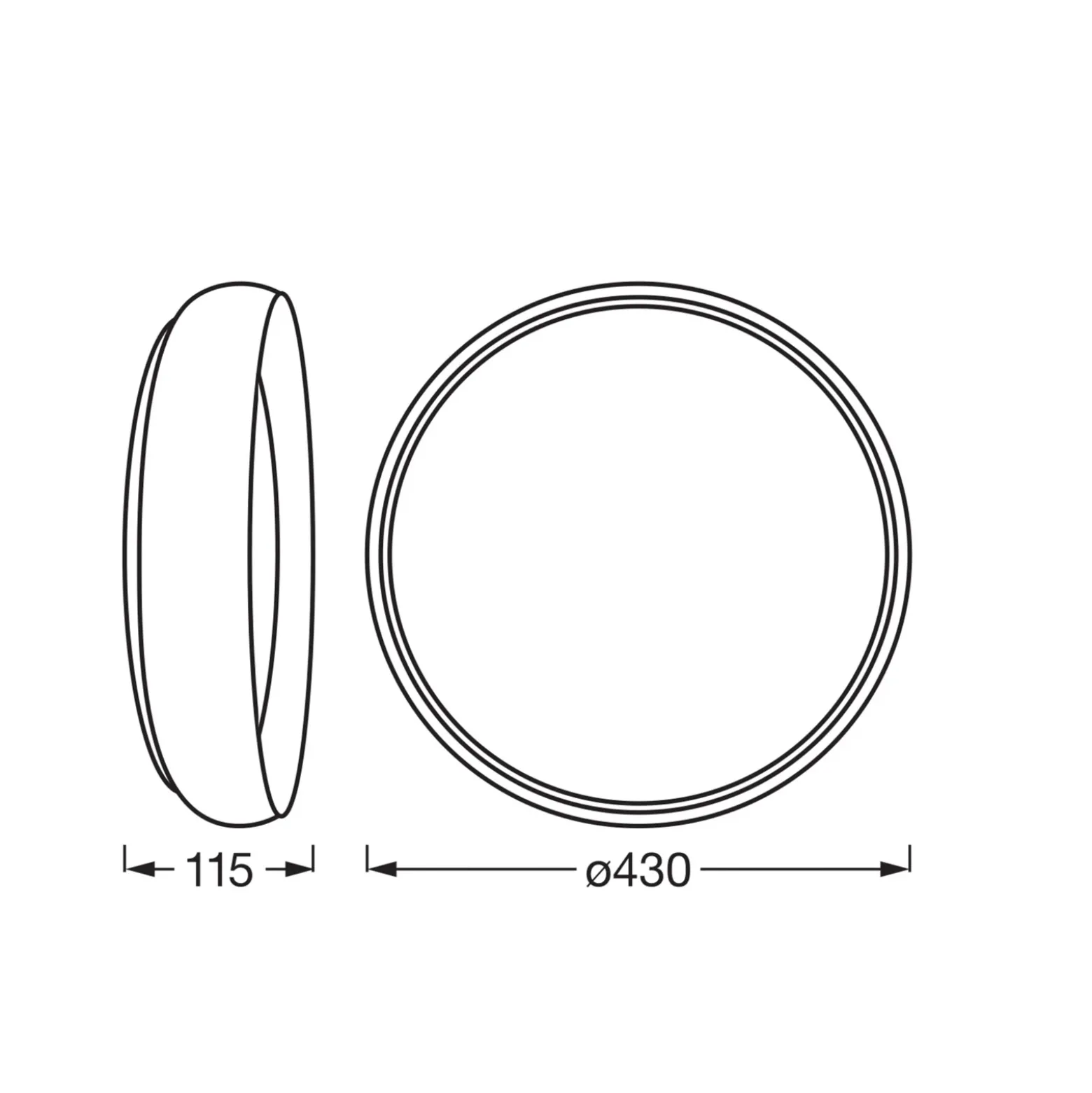 Lámpara LED de techo OSRAM ORBIS LIVIA, Ø 43 cm, gris, metal atenuable