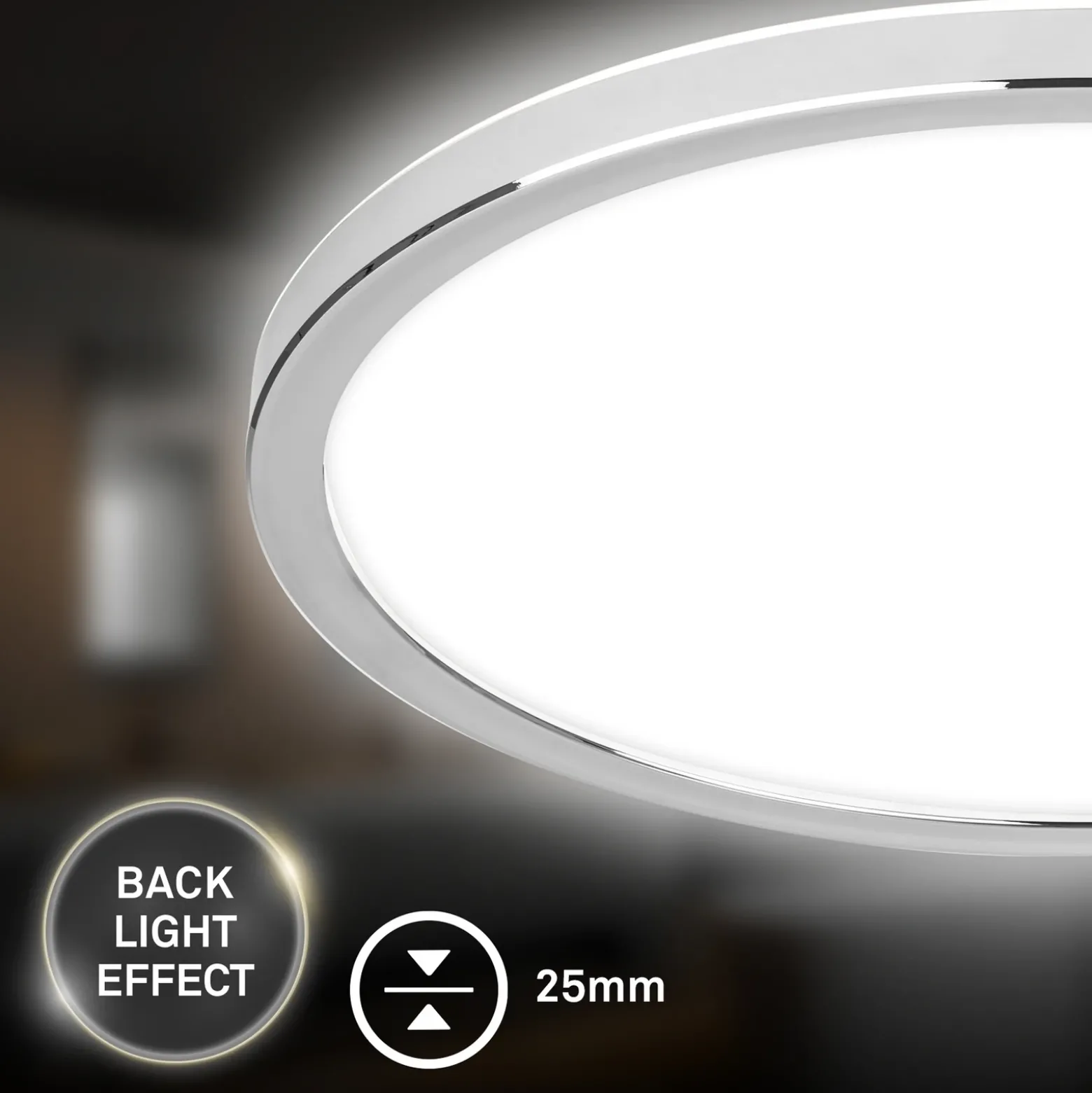 Lámpara LED de techo para baño Pulap, Ø 42 cm, cromado/blanco metal
