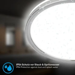 Lámpara LED de techo para baño Pulap, Ø 42 cm, cromado/blanco metal