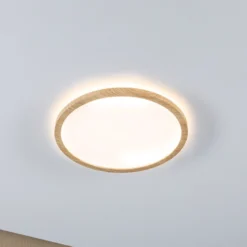 lámpara LED de techo Paulmann Atria Shine Ø29cm roble IP44 3.000K