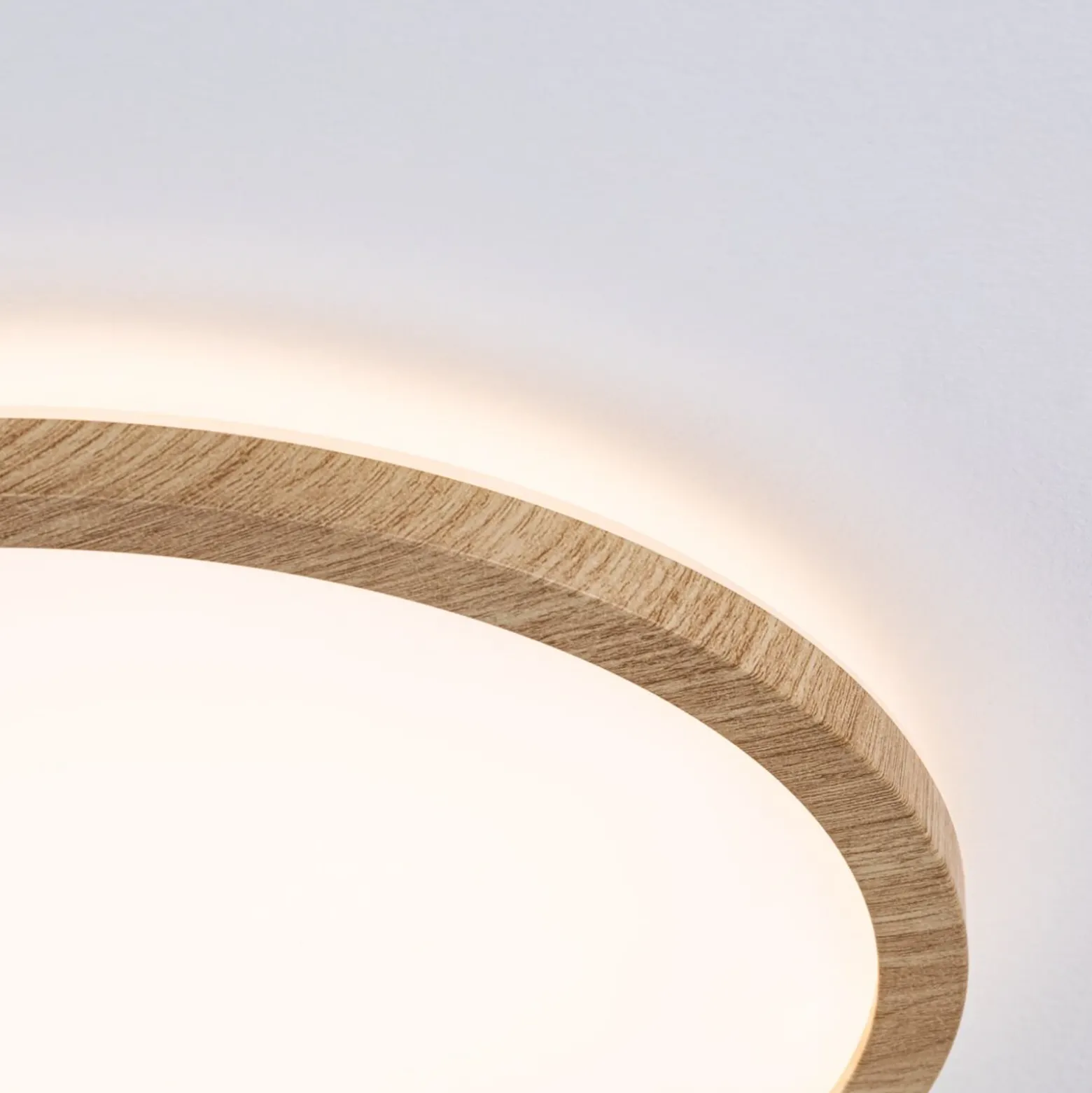 lámpara LED de techo Paulmann Atria Shine Ø29cm roble IP44 3.000K