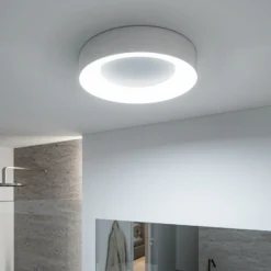 Lámpara LED de techo Paulmann HomeSpa Casca Ø40cm, blanco/aluminio, IP44