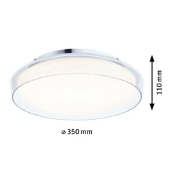 Lámpara LED de techo Paulmann Luena, IP44, cromada, Ø 35 cm
