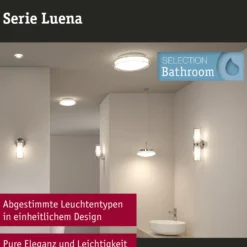 Lámpara LED de techo Paulmann Luena, IP44, cromada, Ø 35 cm