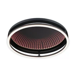 Lámpara LED de techo Paulmann Spaceglow One, negra, Ø 39 cm, RGBW
