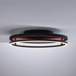 Lámpara LED de techo Paulmann Spaceglow One, negra, Ø 39 cm, RGBW
