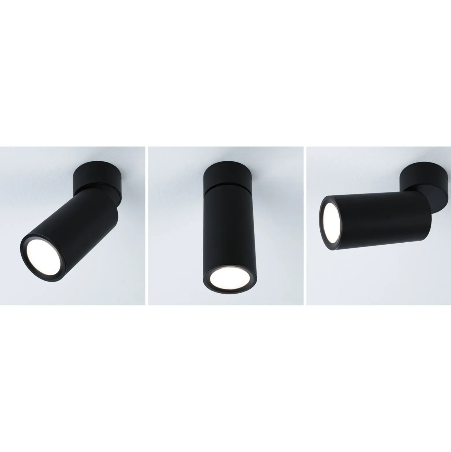 Lámpara LED de techo Paulmann Turnal Coin, metal negro, 2700 K