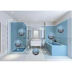 lámpara LED de techo Paulmann Volea, blanco/plata Ø 40 cm IP44 atenuable